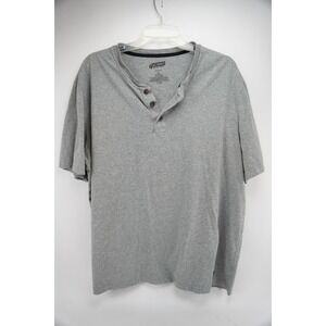 VGC Duluth Trading Mens Henley Shirt Extra Large Gray 40 Grit 100% Cotton